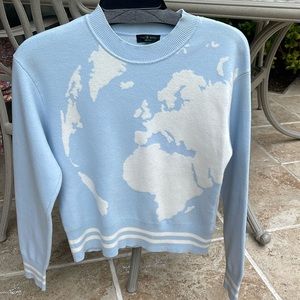 Rug & bone blue with white pattern sweater , size S